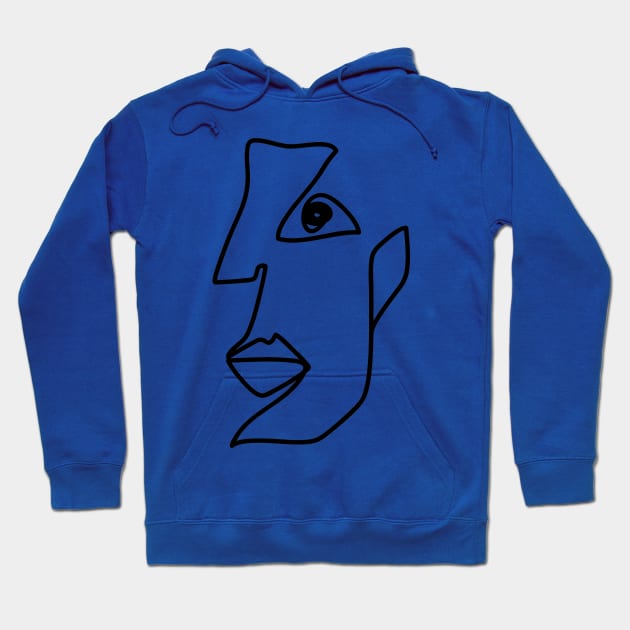 Abstract linear portrait. Hoodie by Inari